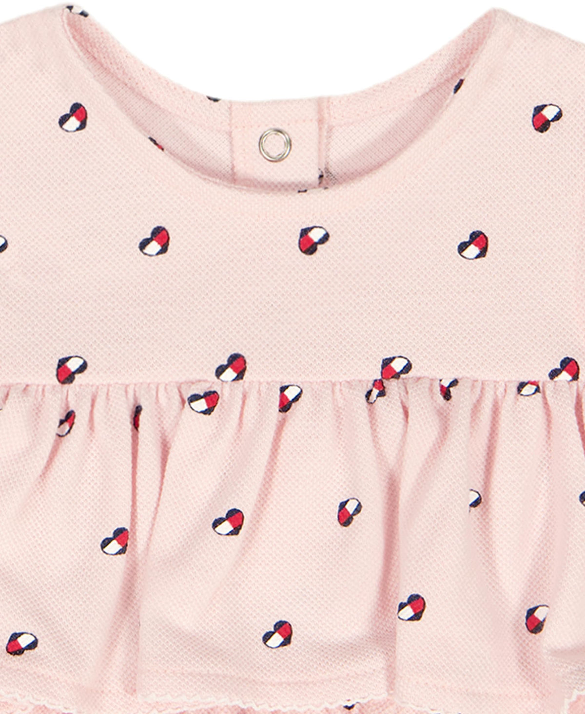 Body con Volantes + Diadema Tommy Hilfiger | Estampado Banderitas | Rosa Palo | Niña/Bebé (12M - 24M)