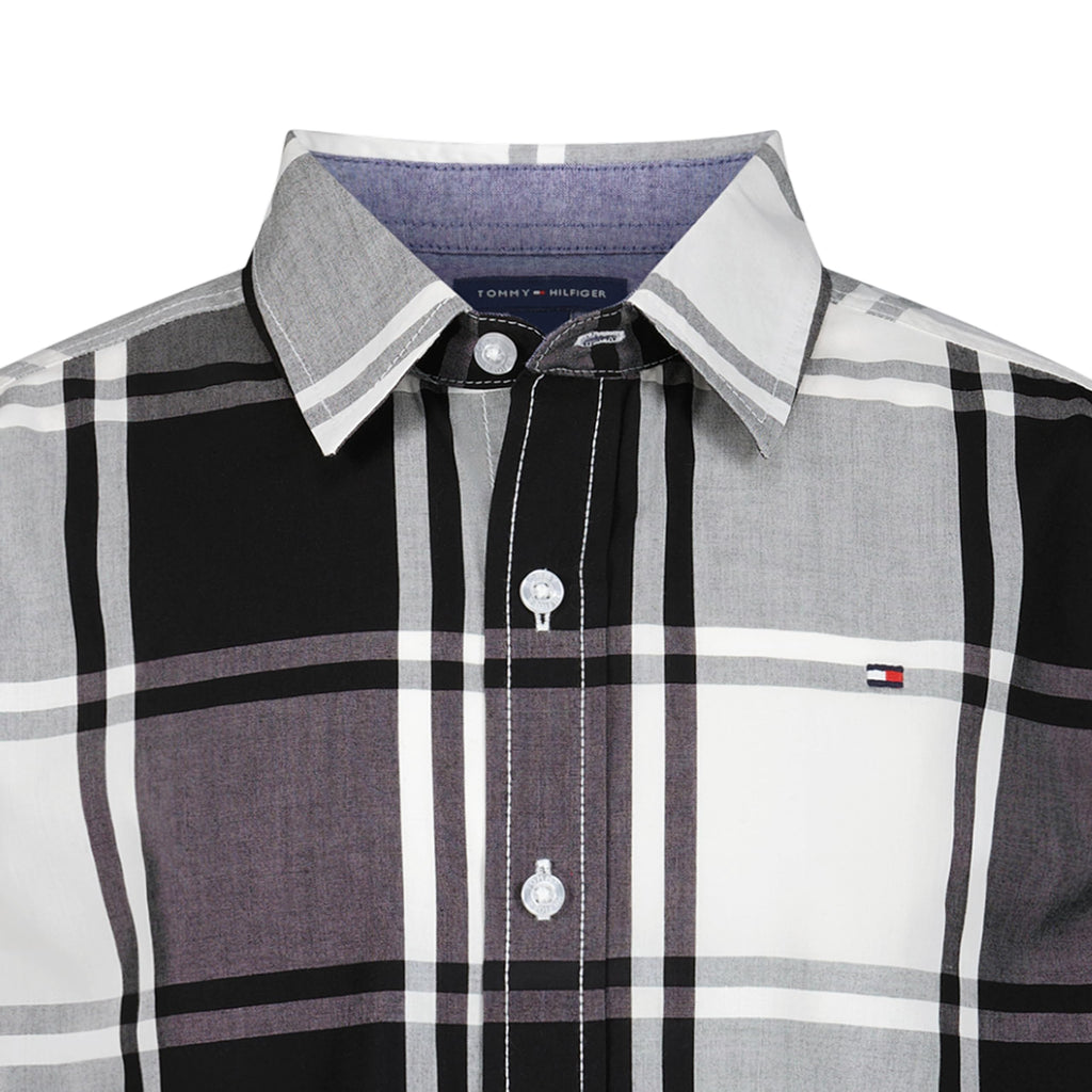 Tommy Hilfiger | Camisa Casual Manga Larga Cuadros Grandes Crudo Niño (8T - 16T)