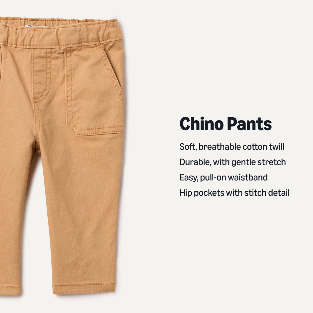 Amazon Essentials x Sofia Grainge Pantalón Chino Bebé/Niño | Camel/Arena • Stretch • Cintura Elástica • Bolsillos