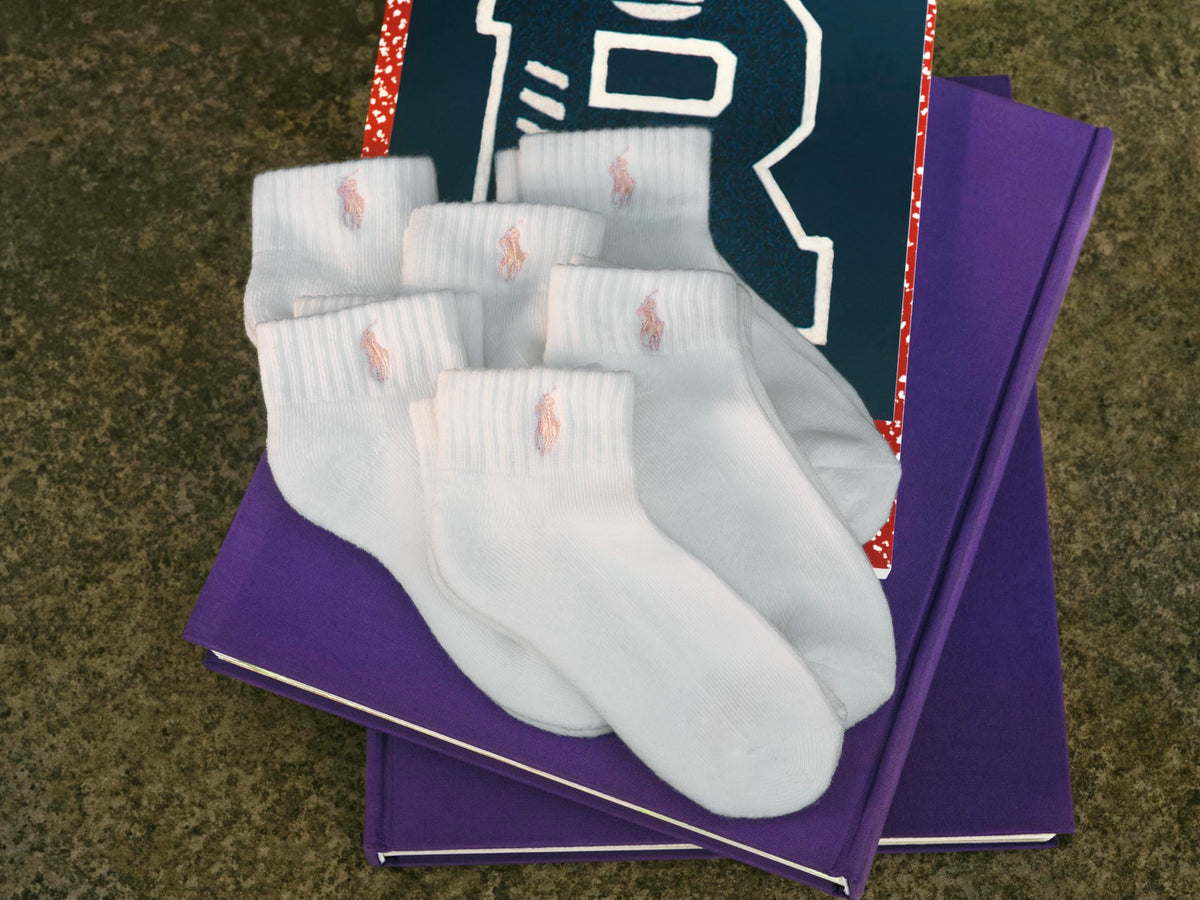 Polo Ralph Lauren | Calcetines Bebé Pack 6 Algodón Pony Bordado Stay-Up Tobillero Gris Blanco Marino 0-24 Meses