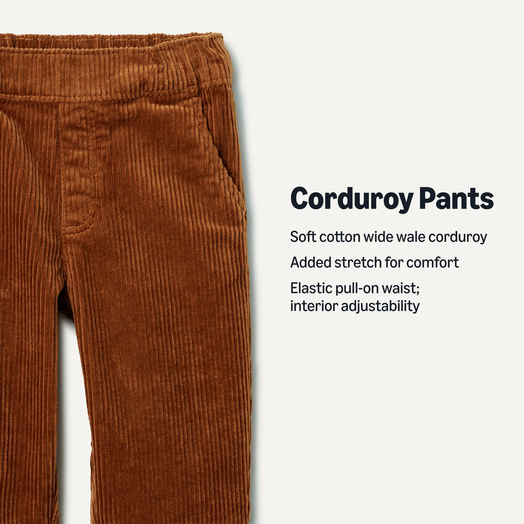 Amazon Essentials x Sofia Grainge Pantalón Pana Bebé/Niño | Caramelo/Cognac • Stretch • Cintura Elástica