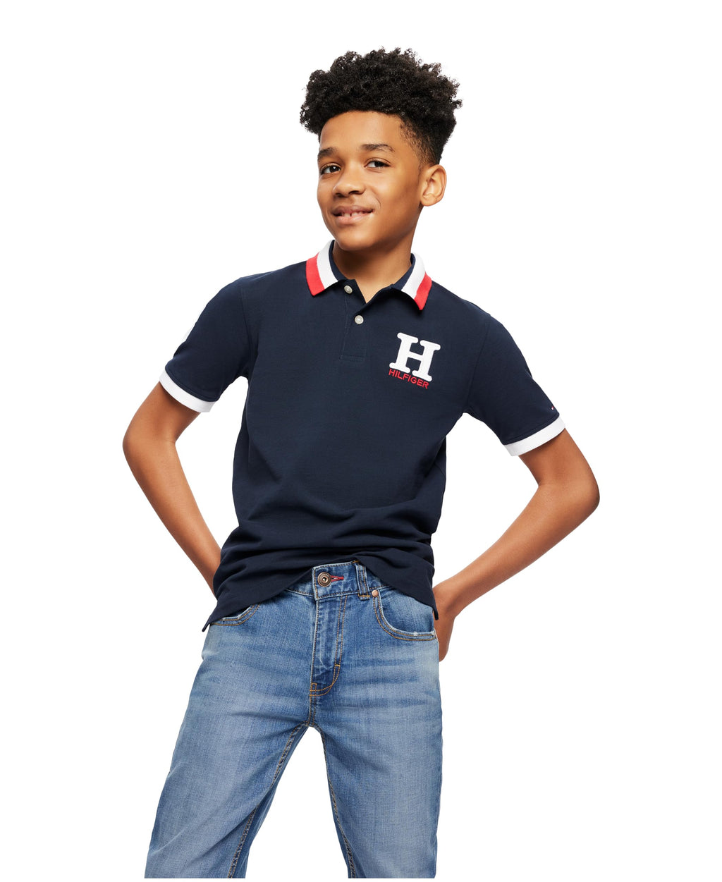 Tommy Hilfiger | Polo Piqué Matt Premium Manga Corta Azul Marino Niño (2T - 7T)