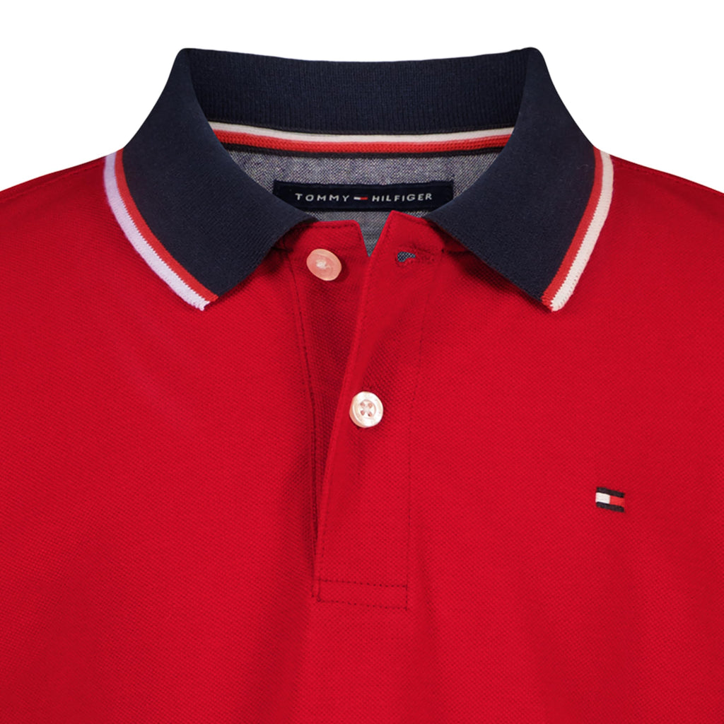 Tommy Hilfiger | Polo Piqué Manga Corta Tipped Rojo Niño  (8T - 16T)