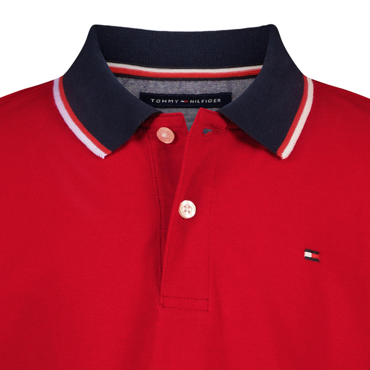 Tommy Hilfiger | Polo Piqué Manga Corta Tipped Rojo Niño  (8T - 16T)