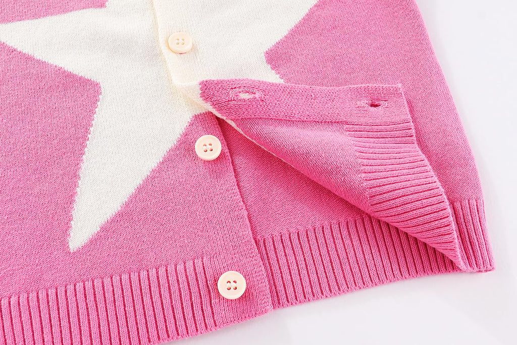 Conjunto 2 Piezas para Niña: Cardigan con Capucha Estrella y Jeans Conejito