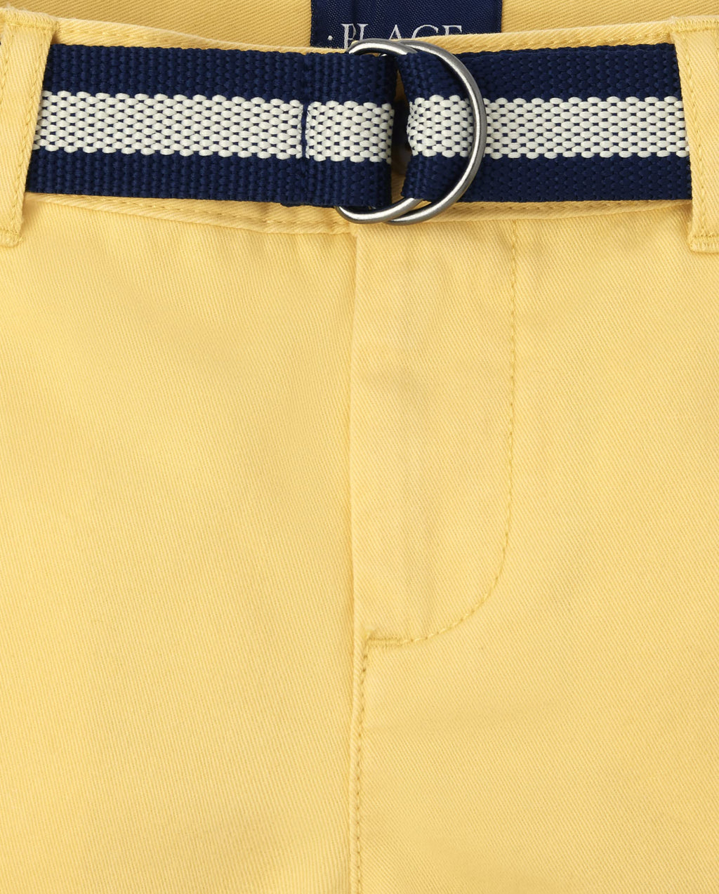 The Children's Place Short Chino Amarillo Dorado con Cinturón Niño | Sarga Algodón • Botón + Cremallera