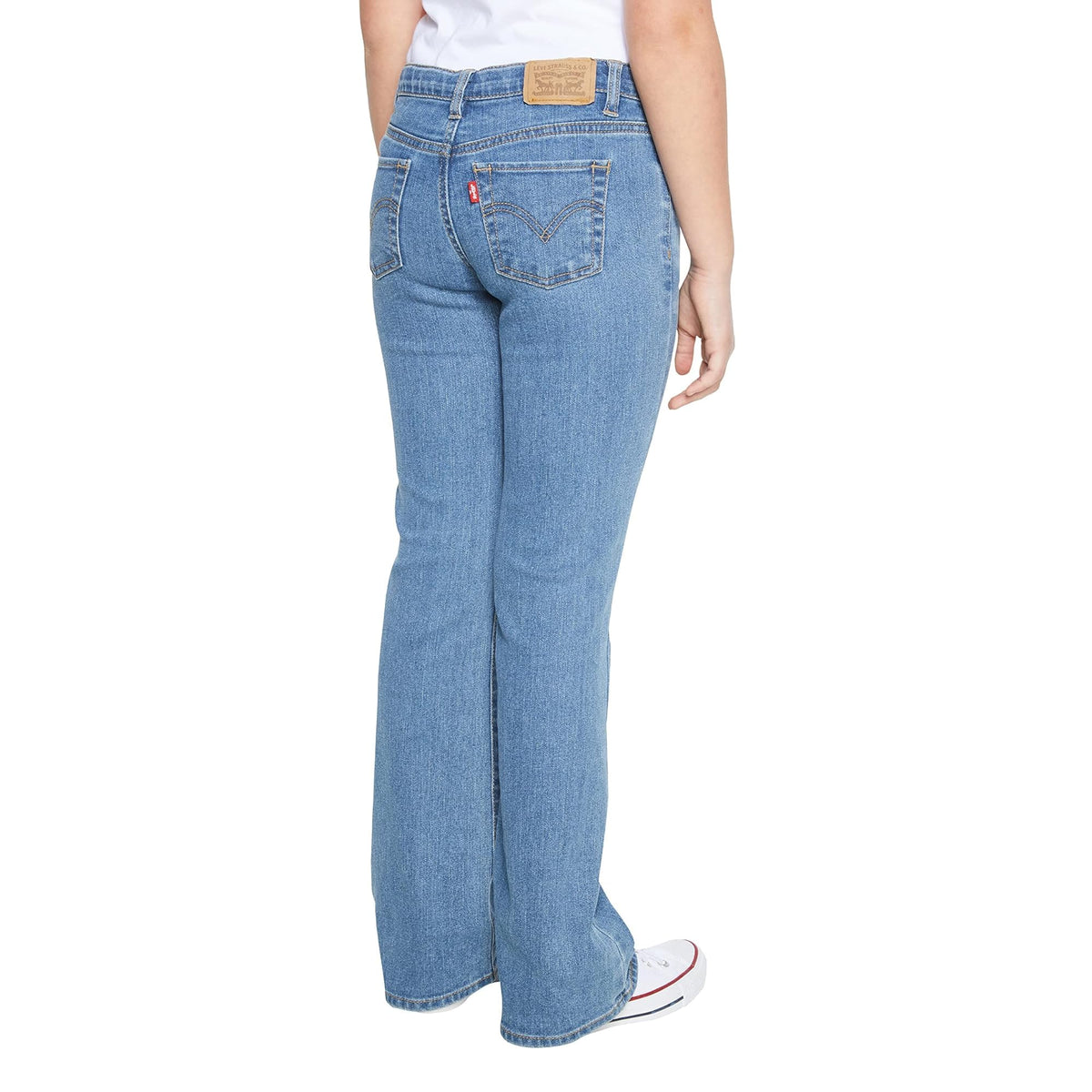 Jean Bootcut Tiro Regular Levi's | Azul Medio Lavado + Arcuata Icónica + Cintura Ajustable | Niña (4T - 16T)