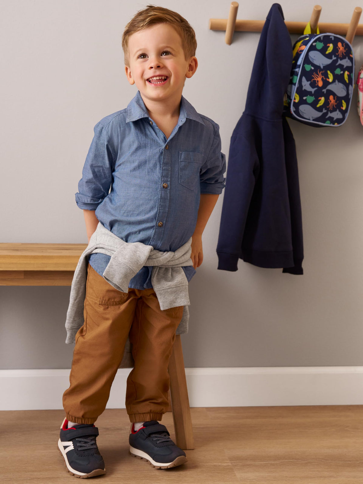 Simple Joys by Carter's Conjunto 3 Piezas Niño | 2 Camisetas + Pantalón — Azul Chambray • Mix & Match Todas las Estaciones