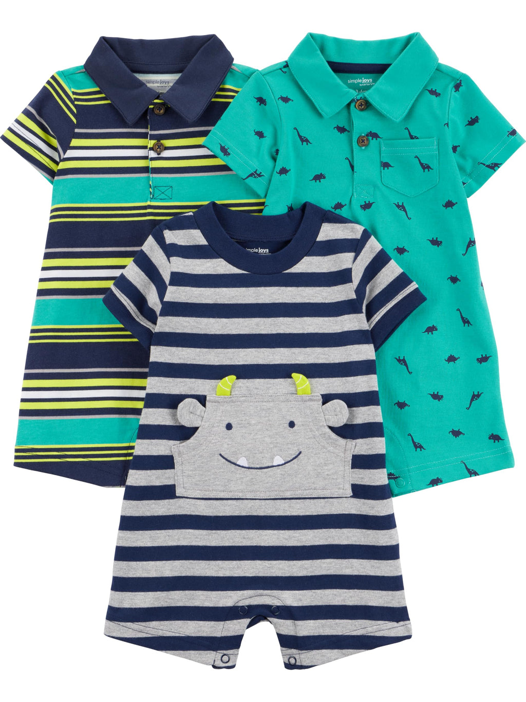 Simple Joys by Carter's | Paquete 3 Mamelucos Bebé Niño