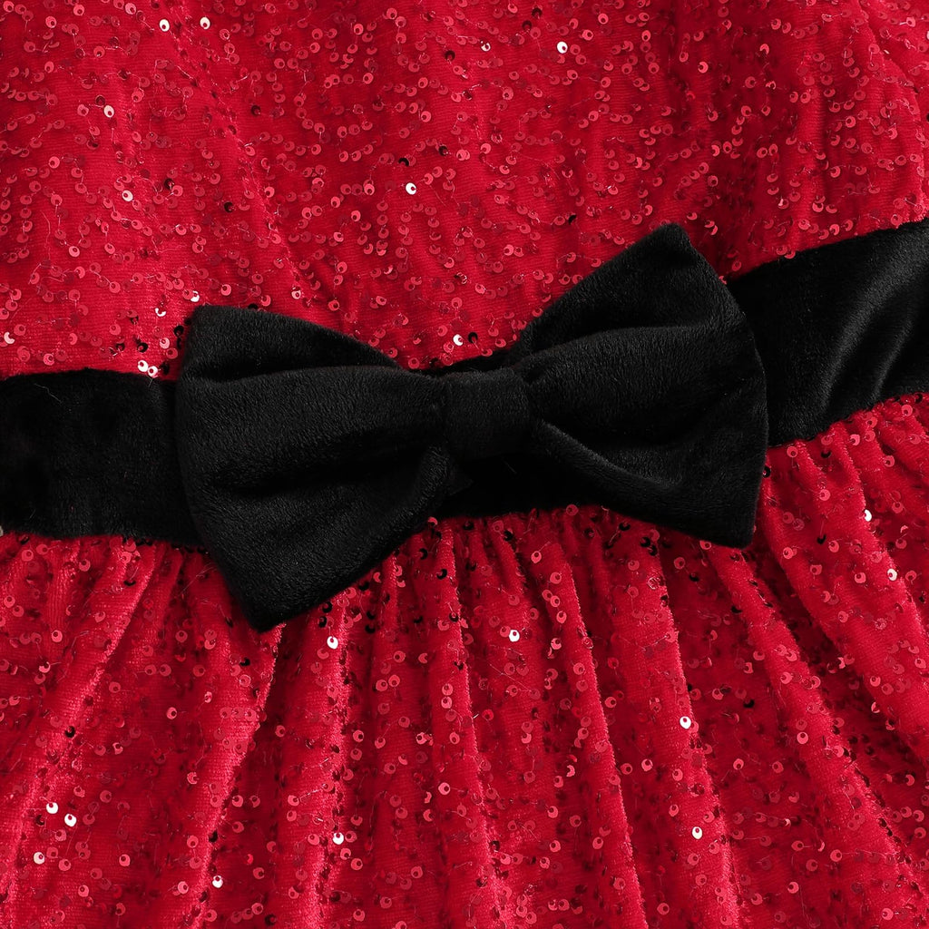 Bonangber | Vestido Navideño de Lentejuelas con Sombrero Niña