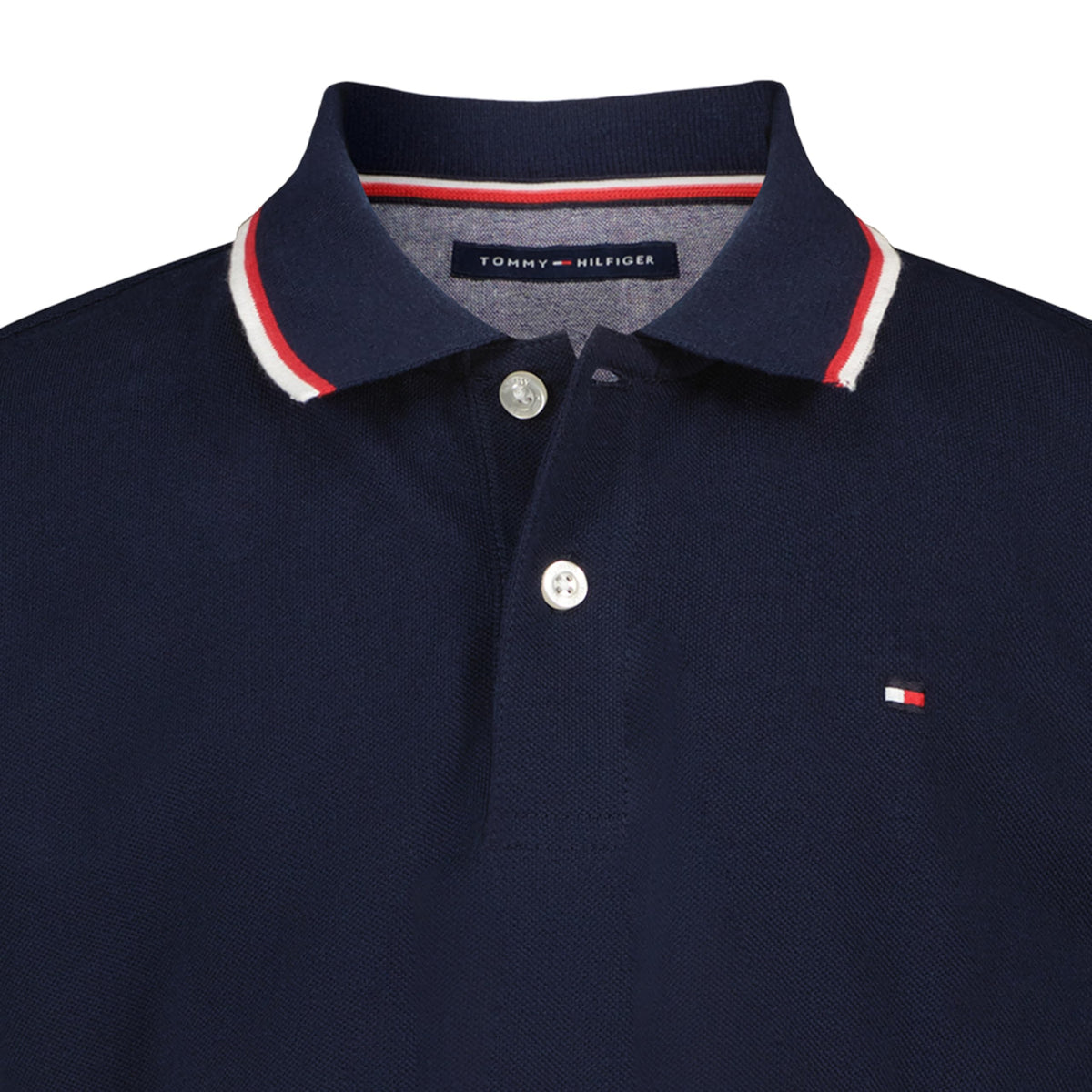 Tommy Hilfiger | Polo Piqué Manga Corta Tipped Azul Marino Niño (8T - 16T)