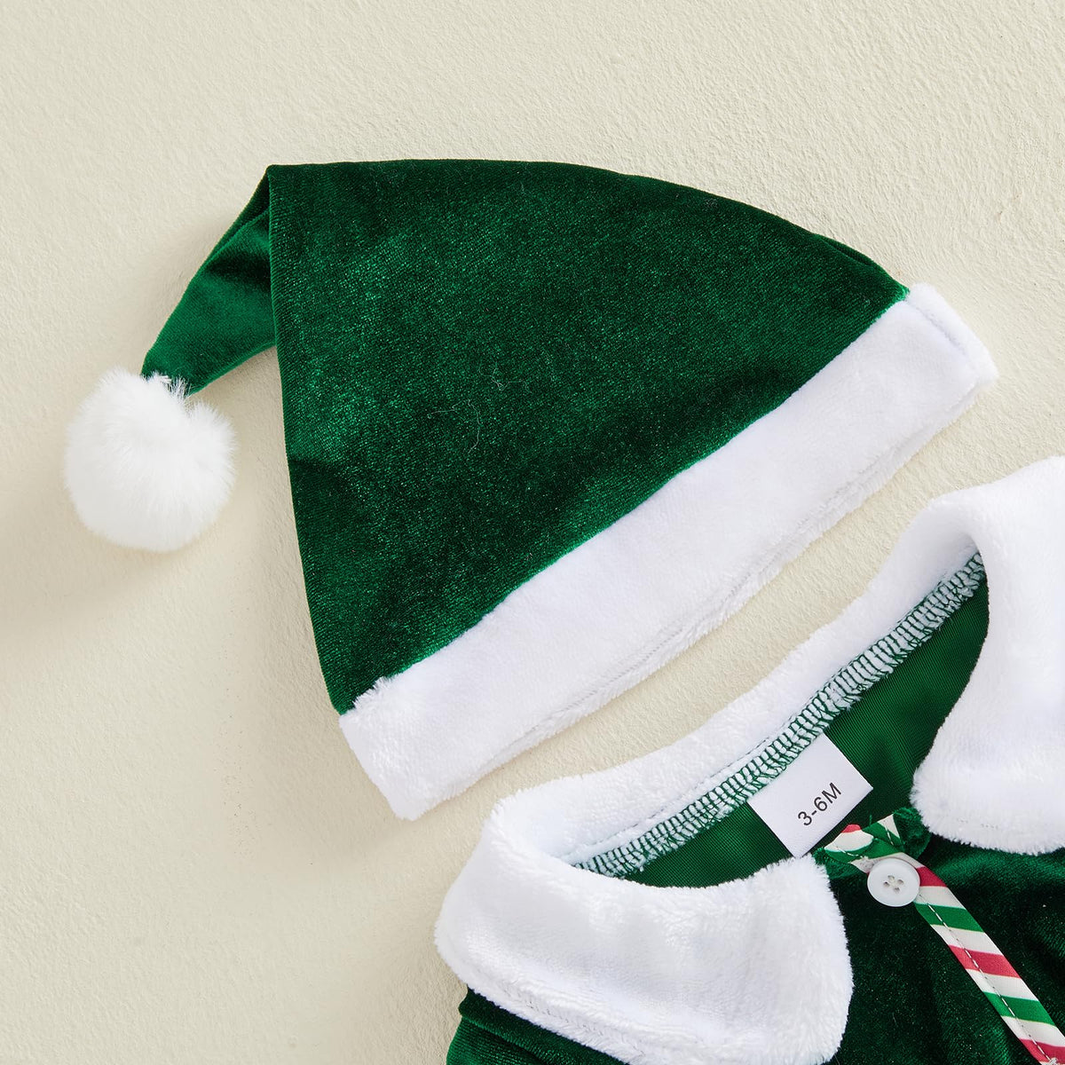 Giraropa | Vestido Mameluco Navideño de Terciopelo Bebé Niña - Verde