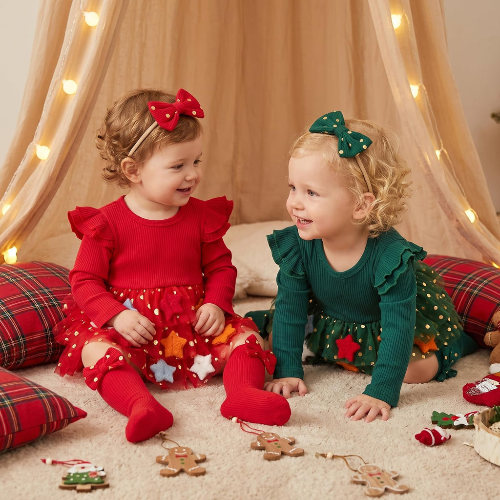 My First Christmas | Mameluco Tutú Estrellas Bebé Niña - Rojo