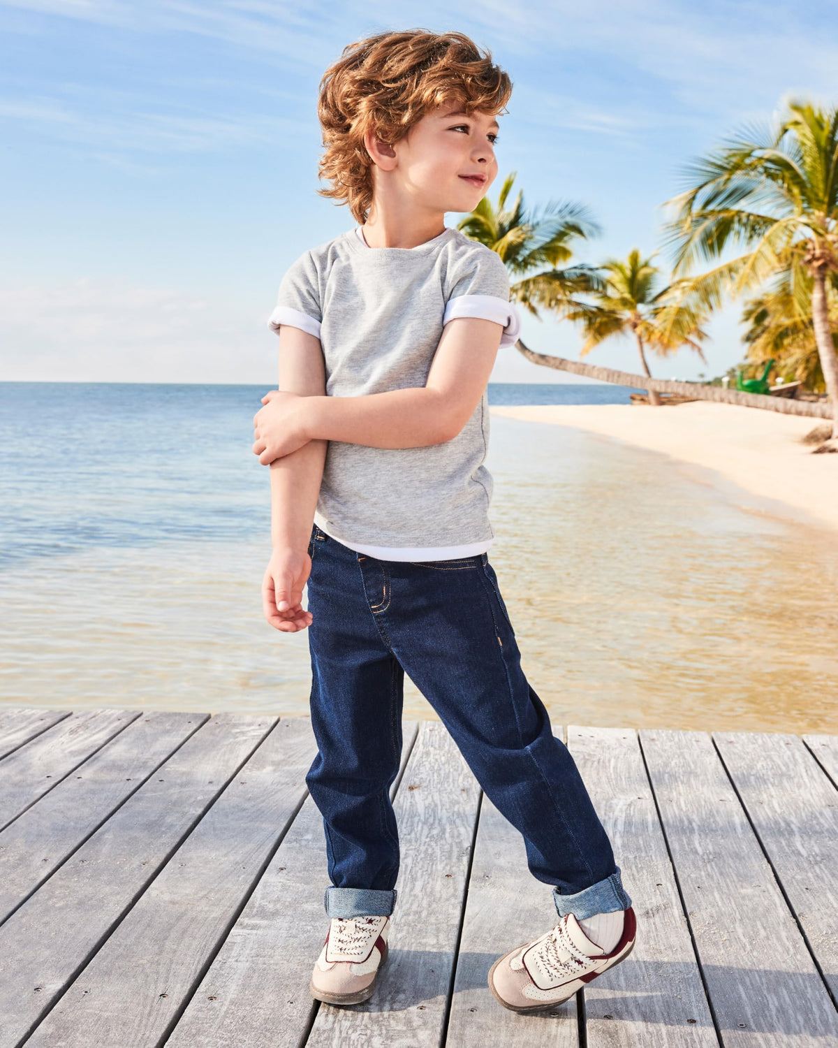 Garanimals Pack 2 Jeans Niño Unisex | Mezclilla Elástica Pierna Recta — Lavado Claro + Lavado Oscuro • Certificado OEKO-TEX