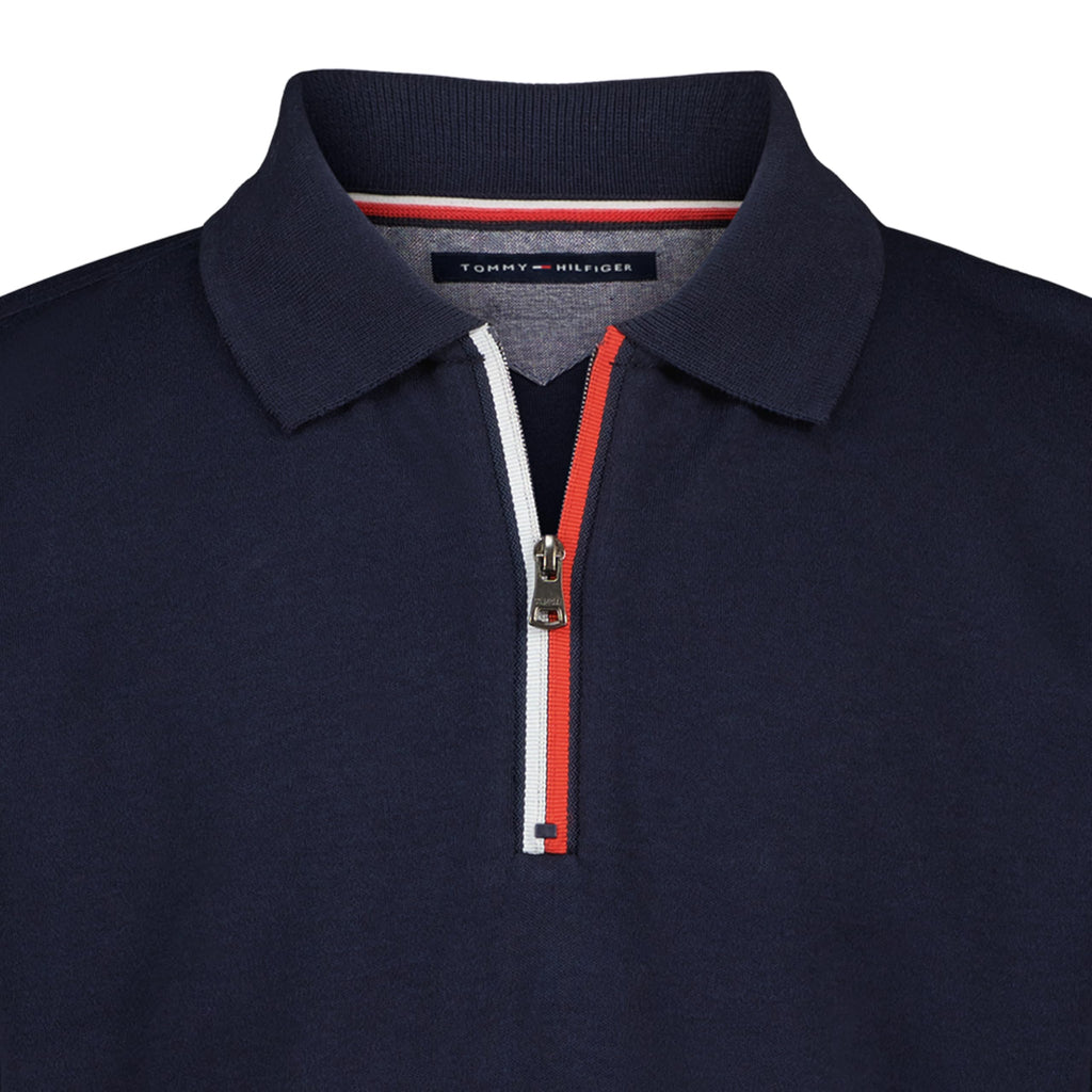 Tommy Hilfiger | Polo Manga Corta con Cremallera Niño Azul (8T - 16T)