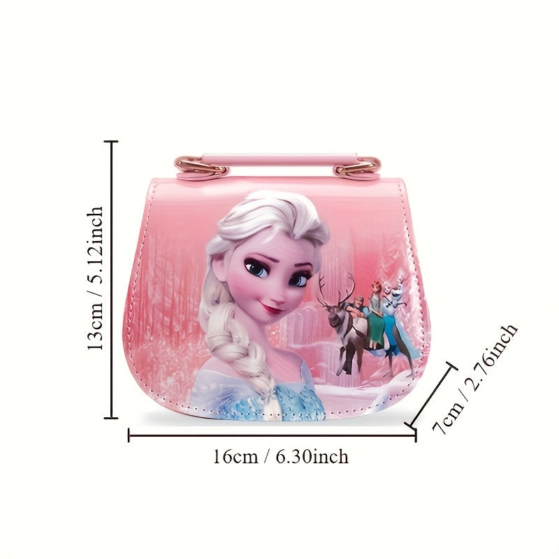 Mini Bolso Bandolera y de Hombro Morado con Diseño de Princesa Animada y Efecto Charol (Ideal para Regalos y Ocasiones Especiales)