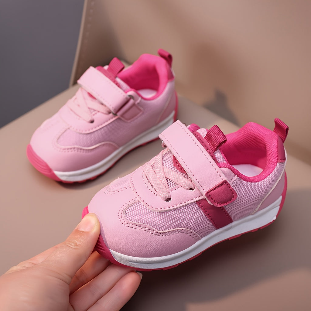 Zapatillas Deportivas de Malla Transpirable para Bebés y Niños Pequeños en Color Rosa con Cierre de Contacto y Suela Antideslizante (Ideales para Primeros Pasos) (Talla 20 - 25)