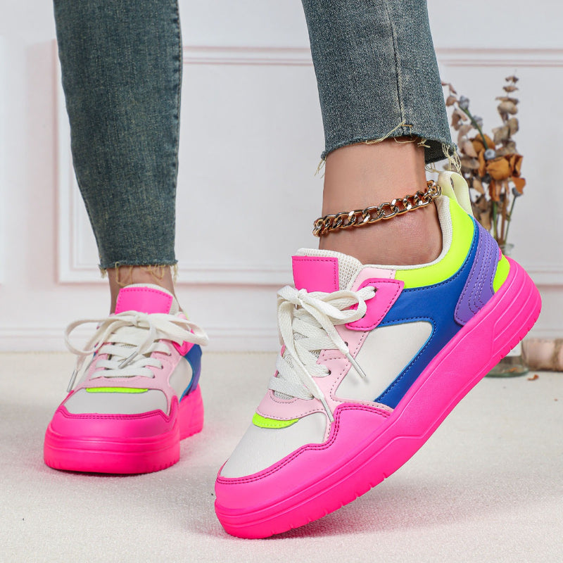 Zapatillas de Skateboarding Casuales de Caña Baja con Diseño Multicolor (Ligeras, Transpirables y de Moda Urbana) (Talla Adultos 35 - 41)