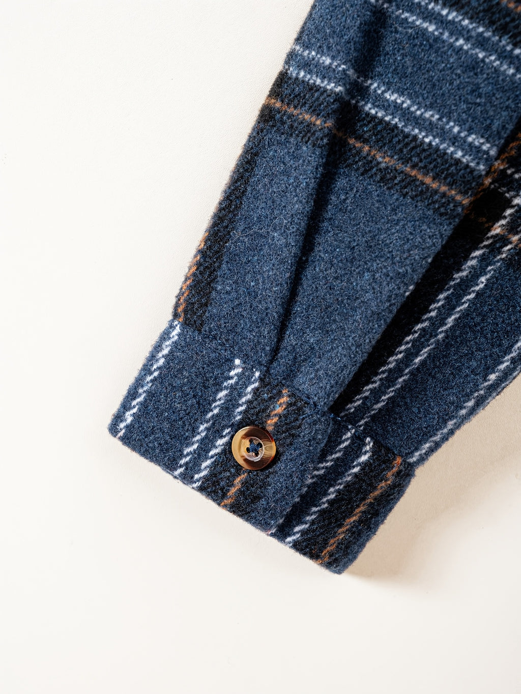 Camisa de Manga Larga a Cuadros Azul Marino para Niño con Bolsillo en el Pecho (Prenda Casual de Otoño y Vuelta al Cole) (4Y - 12Y)