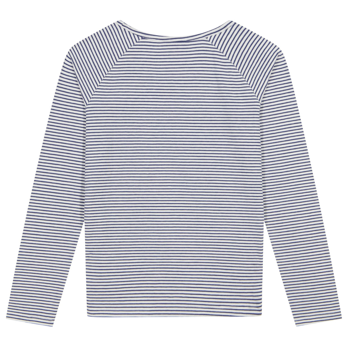 Tommy Hilfiger | Camiseta Nina Manga Larga | 94% Algodon 6% Elastano | Cuello Barco con Nudo Twist | Textura Acanalada 1x1 | Corte Ajustado | Rayas Blanco + Navy Fino (7 - 16T)