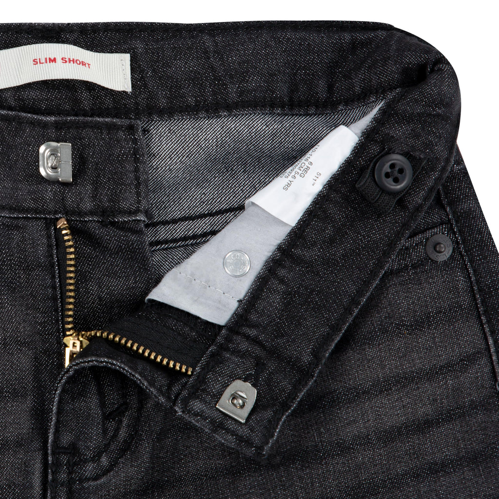 Levi's Short 511 Slim Fit Niño | Negro Carbón Desgastado (4T - 16)
