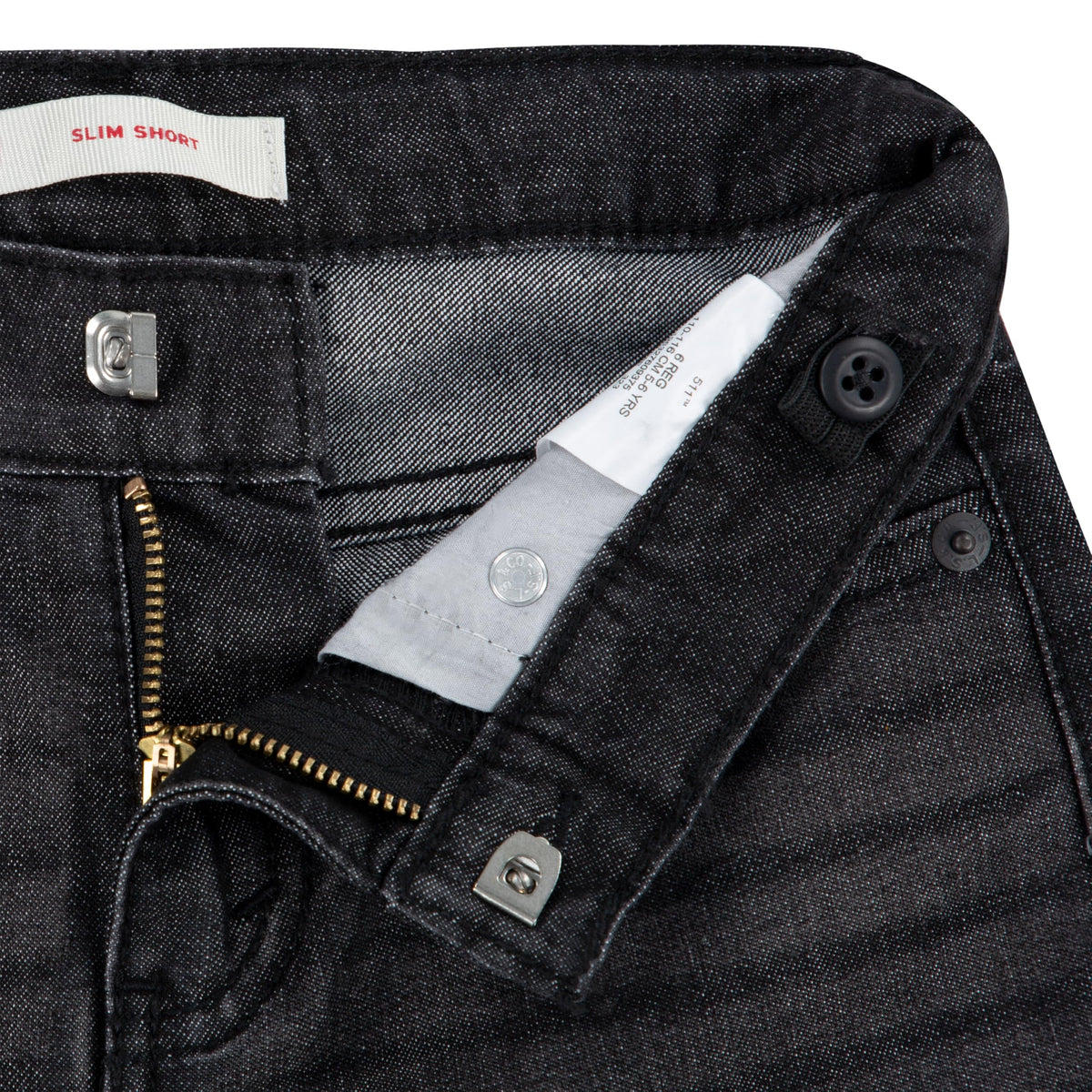 Levi's Short 511 Slim Fit Niño | Negro Carbón Desgastado (4T - 16)