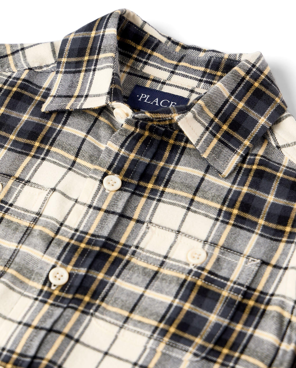 The Children's Place Camisa de Franela Tartán Manga Larga con Botones (4T - 16T)