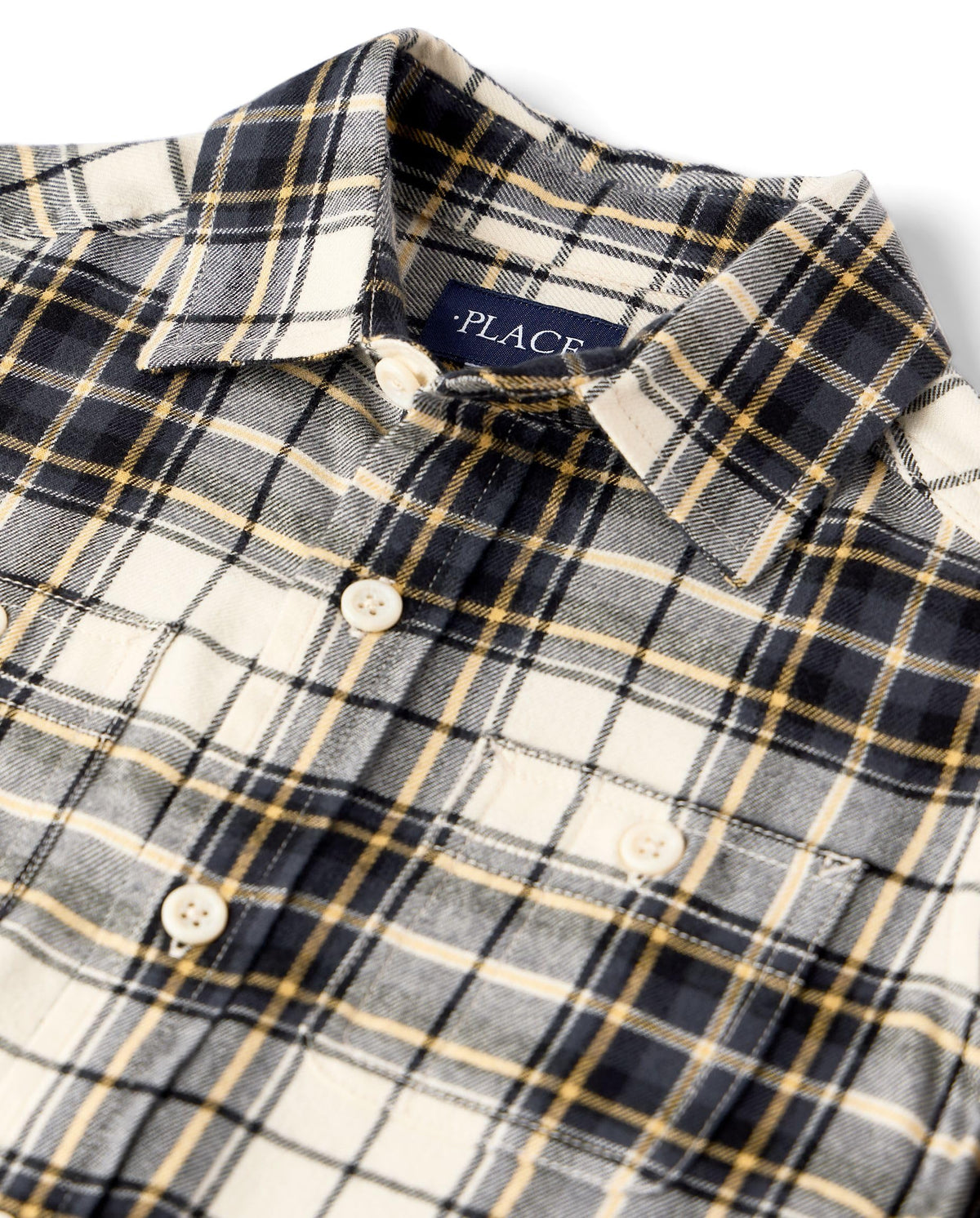 The Children's Place Camisa de Franela Tartán Manga Larga con Botones (4T - 16T)