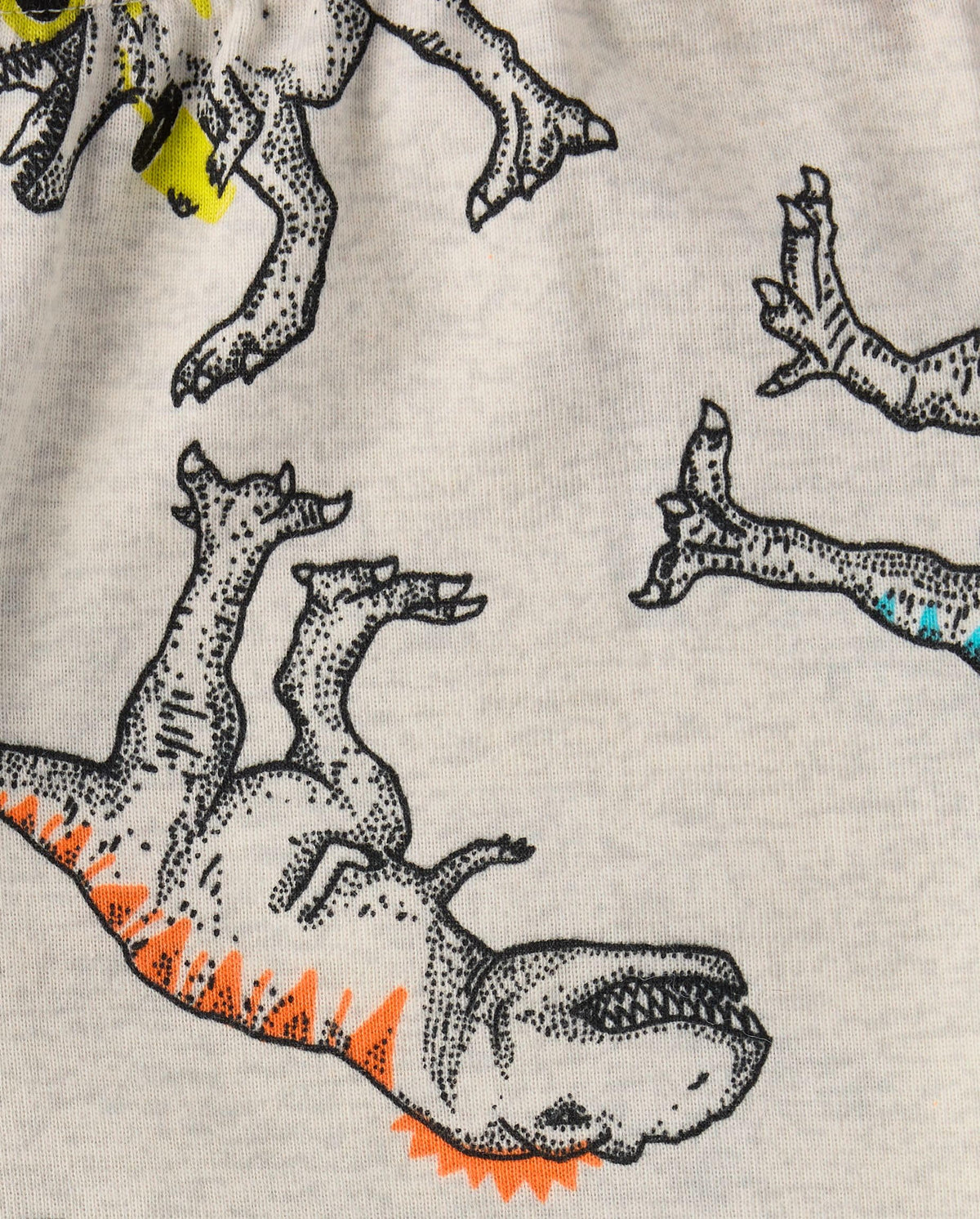 Pijama 2 Piezas The Children's Place | 100% Algodón + T-Rex DJ Audífonos Neón + Dinosaurios All-Over | Niño Negro/Beige (4T - 16T)