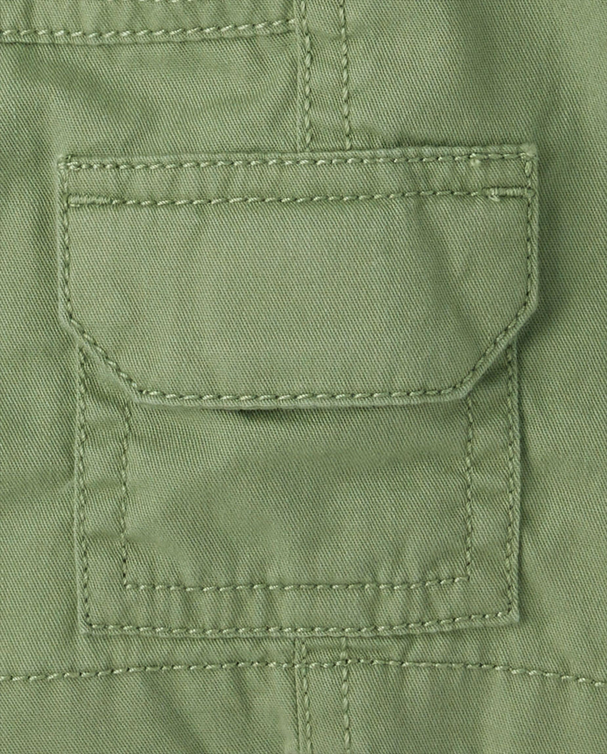 The Children's Place Short Cargo Verde Oliva Niño | Sarga Algodón • Cintura Elástica • Bolsillos Velcro
