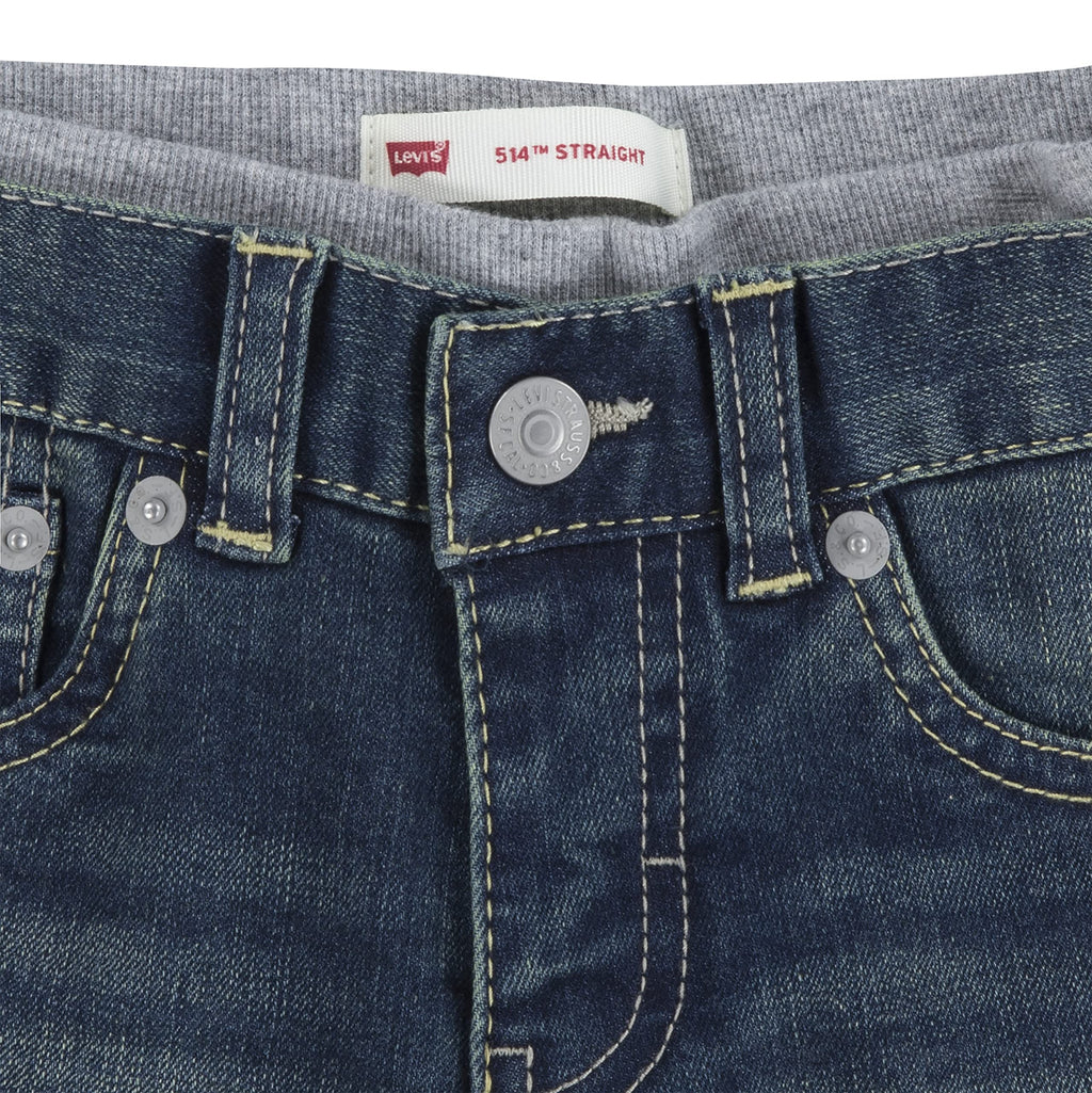 Levi's | Jeans Bootcut Denim Azul Oscuro Lavado Cintura Elástica Bebé Niño (3M - 4T)