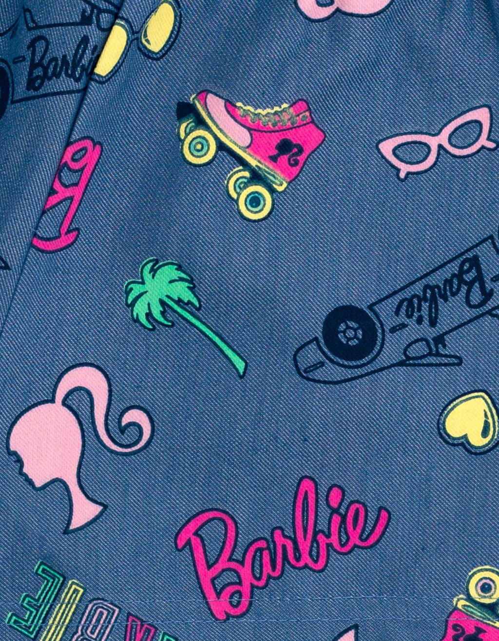 Conjunto Barbie para Niña – Camiseta Peplum y Shorts de Sarga