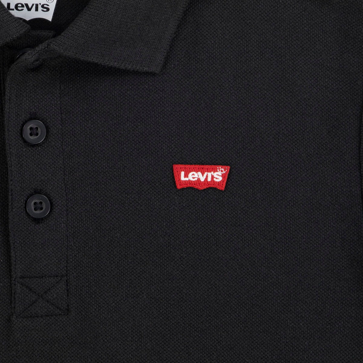 Levi's | Polo Manga Corta Sólido Negro Niño (4T - 7T)