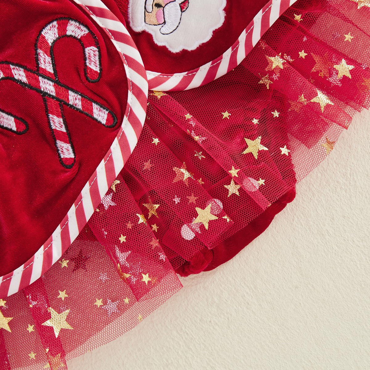 Giraropa | Vestido Mameluco Navideño de Terciopelo Bebé Niña