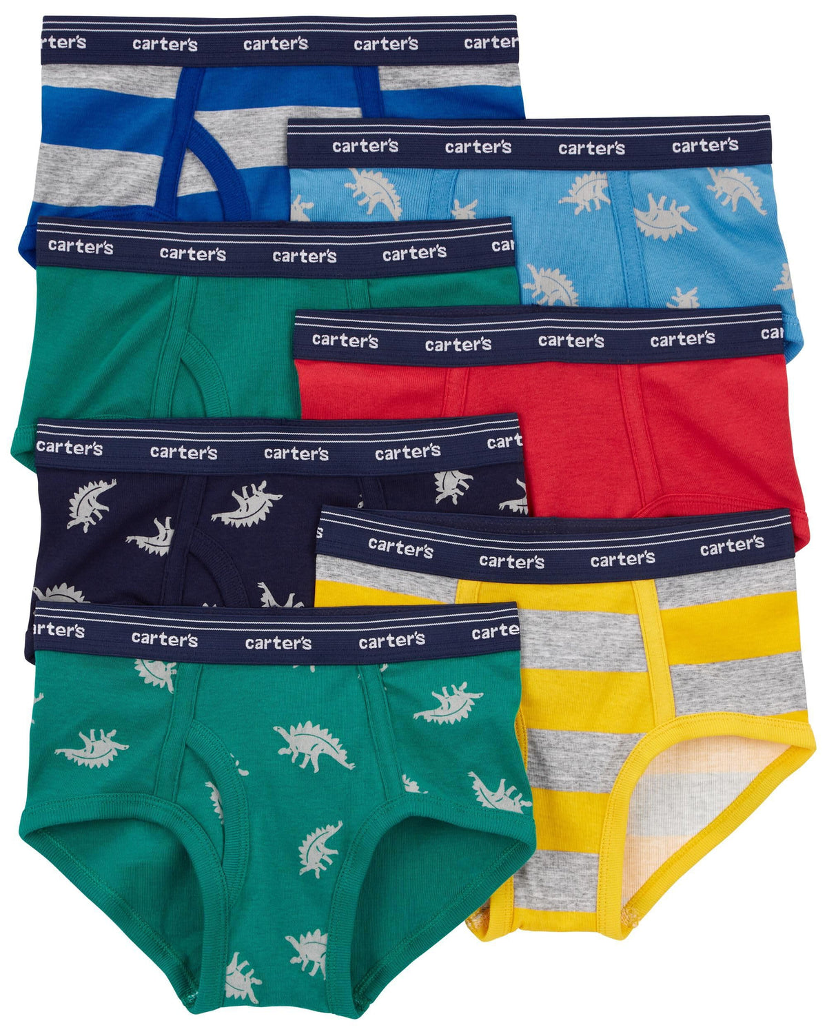 Carter's | Calzoncillos Niño Pack 7 Algodón 100% Estampado Dinosaurios Multi (2T -14T)