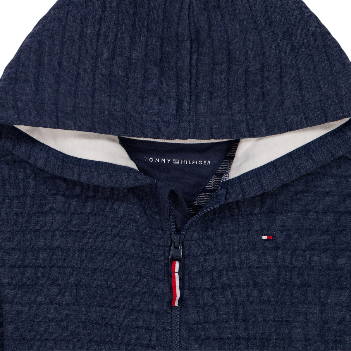 Set 3 Piezas Tommy Hilfiger | Hoodie Texturizado + Camiseta + Jogger | Navy Jaspeado | Niño/Bebé  (3M - 24M)