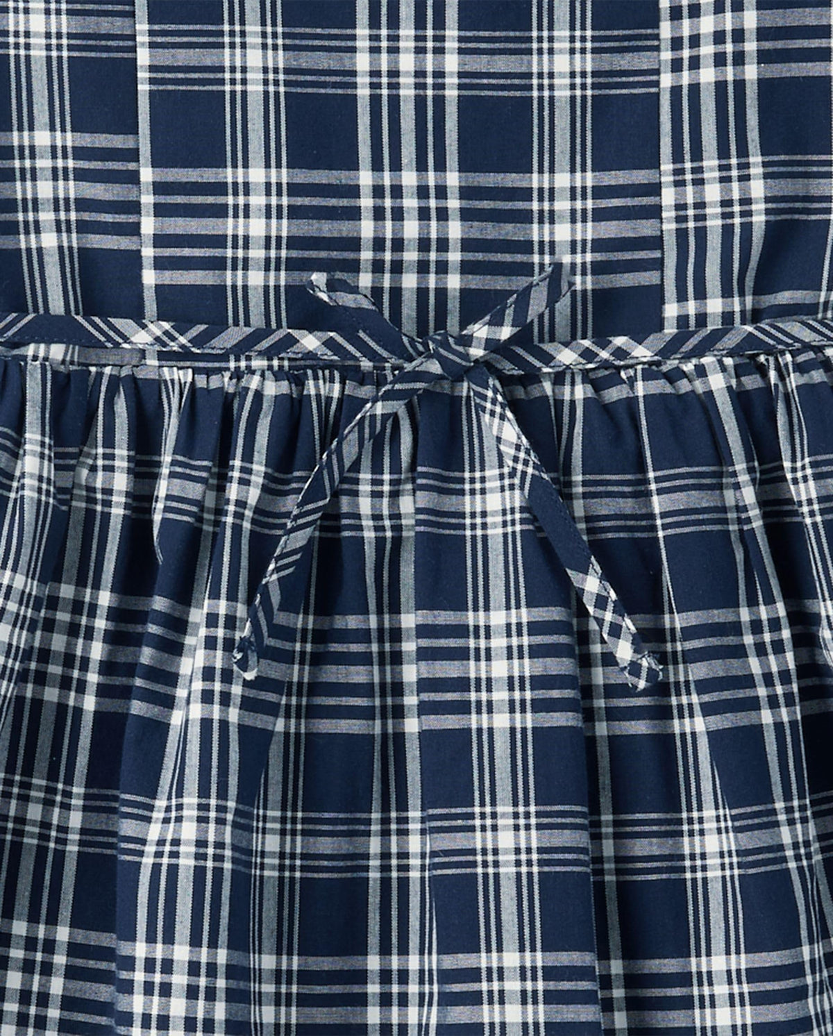 The Children's Place | Vestido Cuadros Azul Marino Manga Farol Botón Frontal Niña