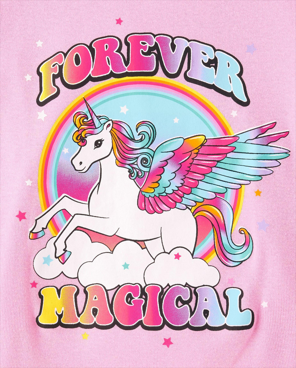 Pijama 2 Piezas The Children's Place | 100% Algodón + Unicornio Pegaso “Forever Magical” + All-Over | Niña Rosa (4T - 16T)