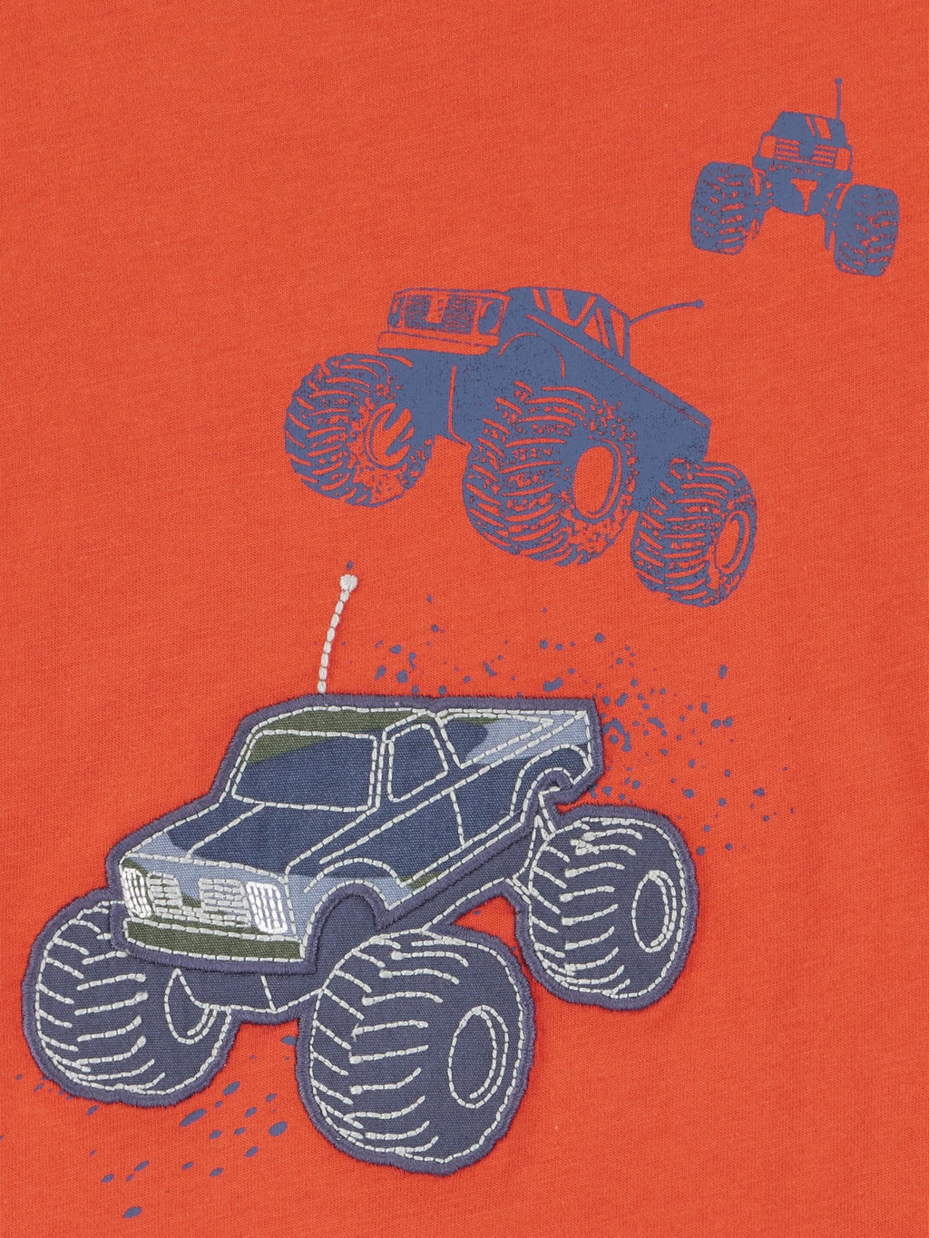 Simple Joys by Carter's Conjunto 3 Piezas Niño | Monster Truck — Camiseta Roja + Chaleco Gris + Jogger Camuflaje