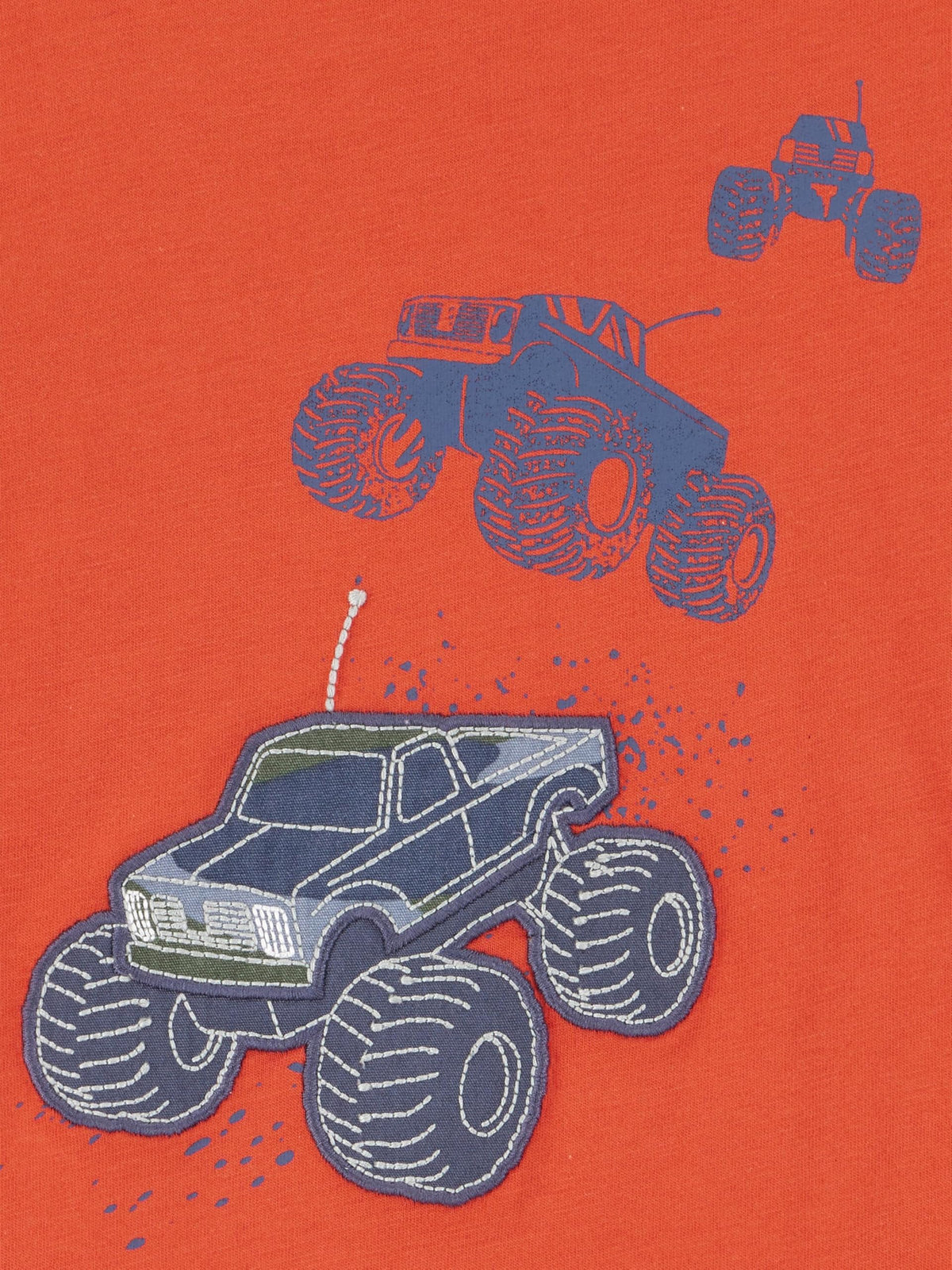 Simple Joys by Carter's Conjunto 3 Piezas Niño | Monster Truck — Camiseta Roja + Chaleco Gris + Jogger Camuflaje
