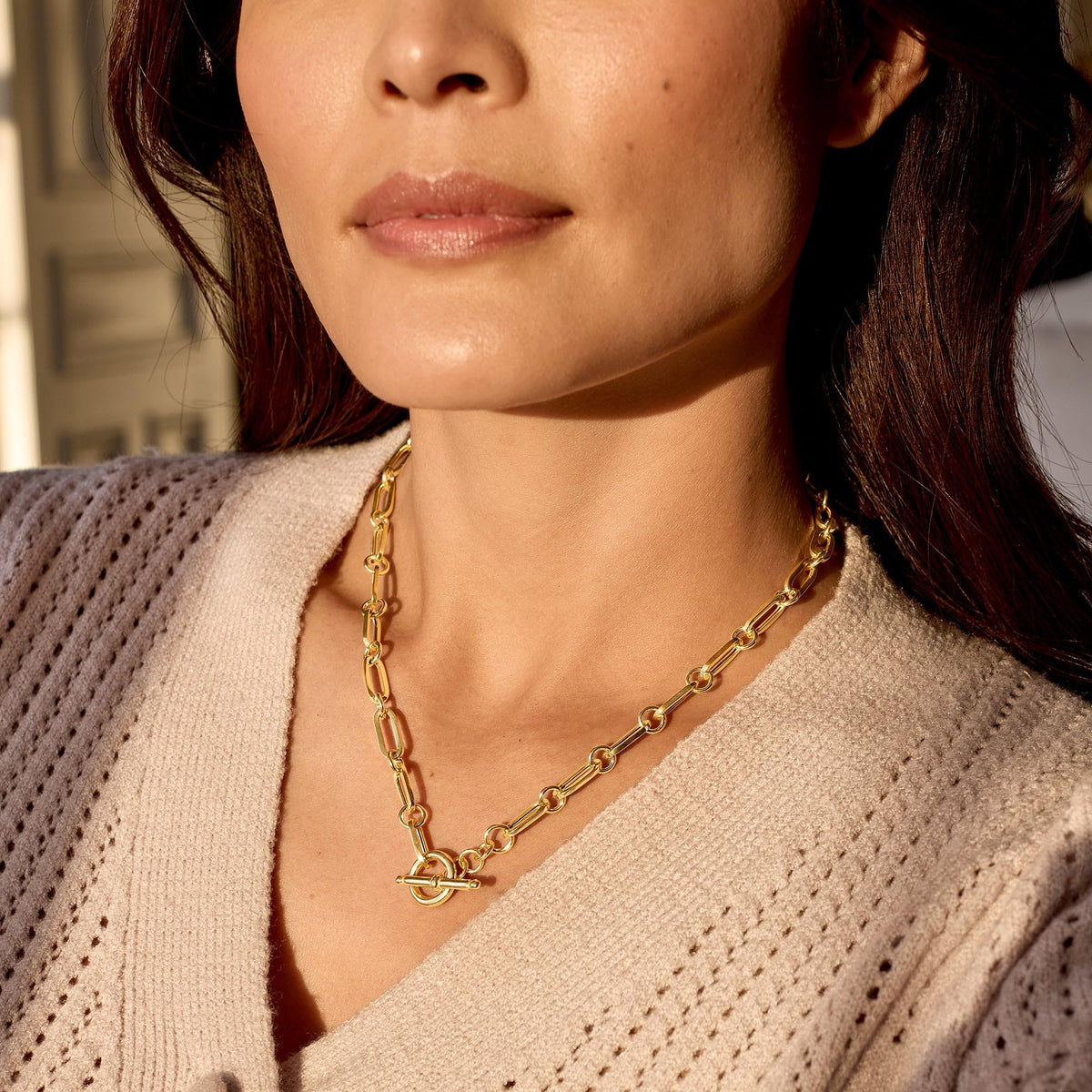 Collar de Eslabones Paper Clip · Oro 18K sobre Plata Esterlina — Ross-Simons