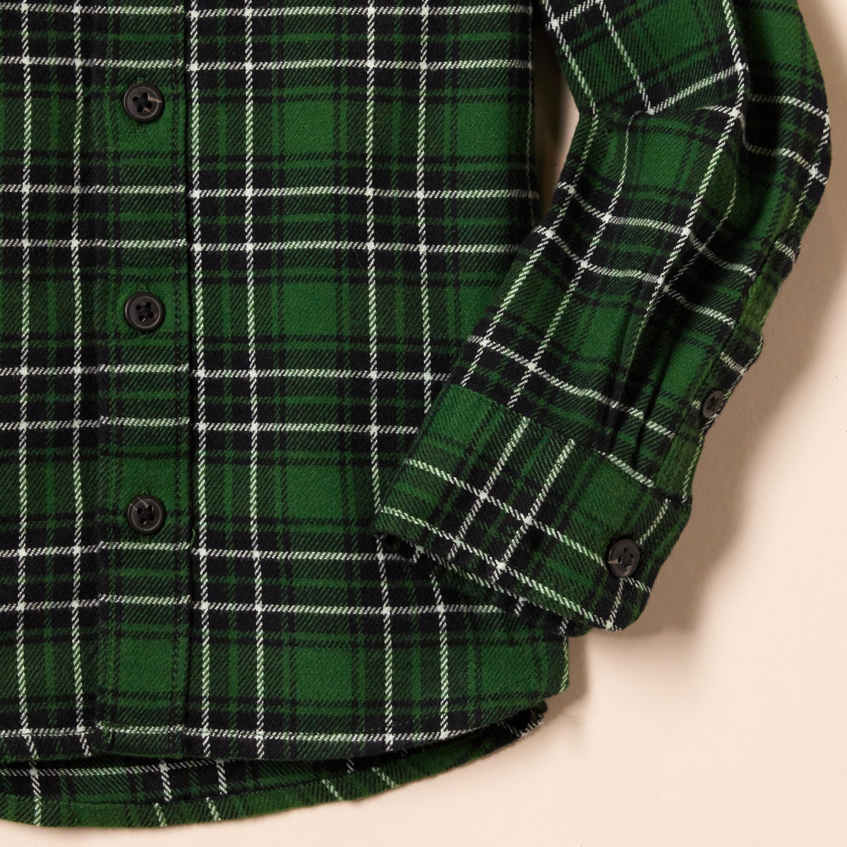 Amazon Essentials Camisa Franela Niño | Cuadros Verde • Manga Larga • 100% Algodón