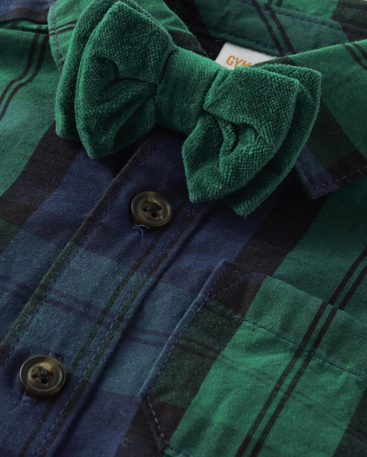 Conjunto Formal 4 Piezas Navideño | Bodysuit Cuadros Verde Navy + Pana Verde + Tirantes + Pajarita | Bebé Niño (6M - 12M)