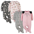 Gerber | Paquete 4 Mamelucos Sleep N' Play para Bebé Niña