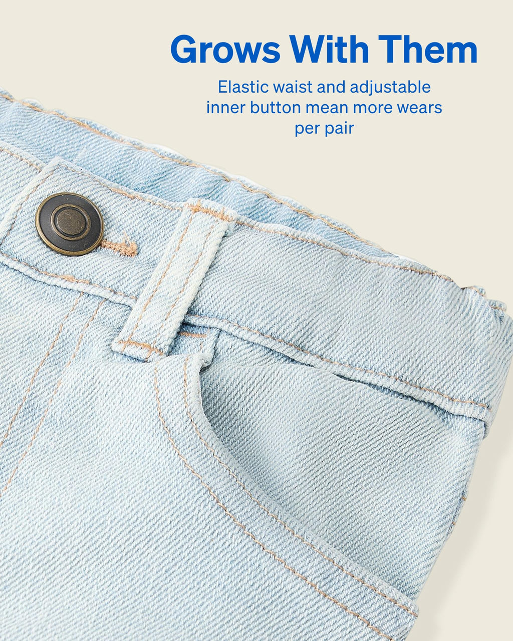 Garanimals Pack 2 Jeans Bebé Unisex | Mezclilla Elástica Pierna Recta — Lavado Oscuro + Lavado Claro • Certificado OEKO-TEX