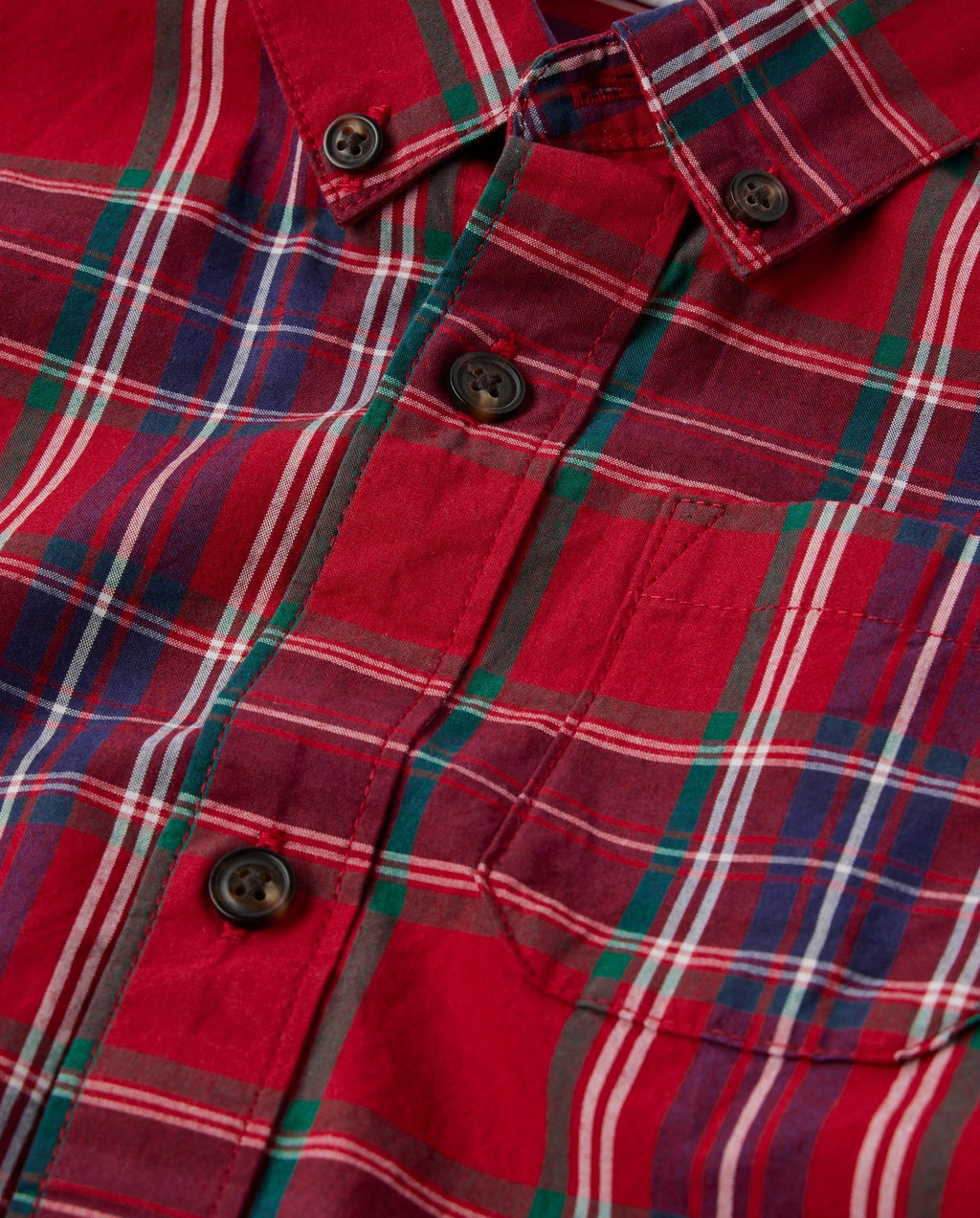 Gymboree Camisa de Cuadros Tartán Manga Larga – Rojo Royal Stewart (12M - 3T)