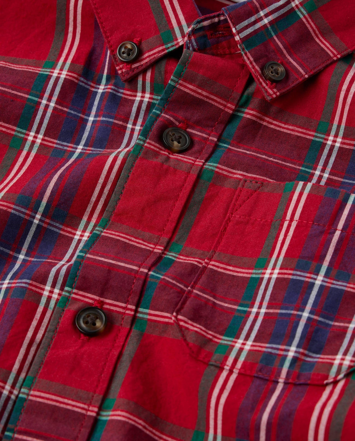 Gymboree Camisa de Cuadros Tartán Manga Larga – Rojo Royal Stewart (12M - 3T)