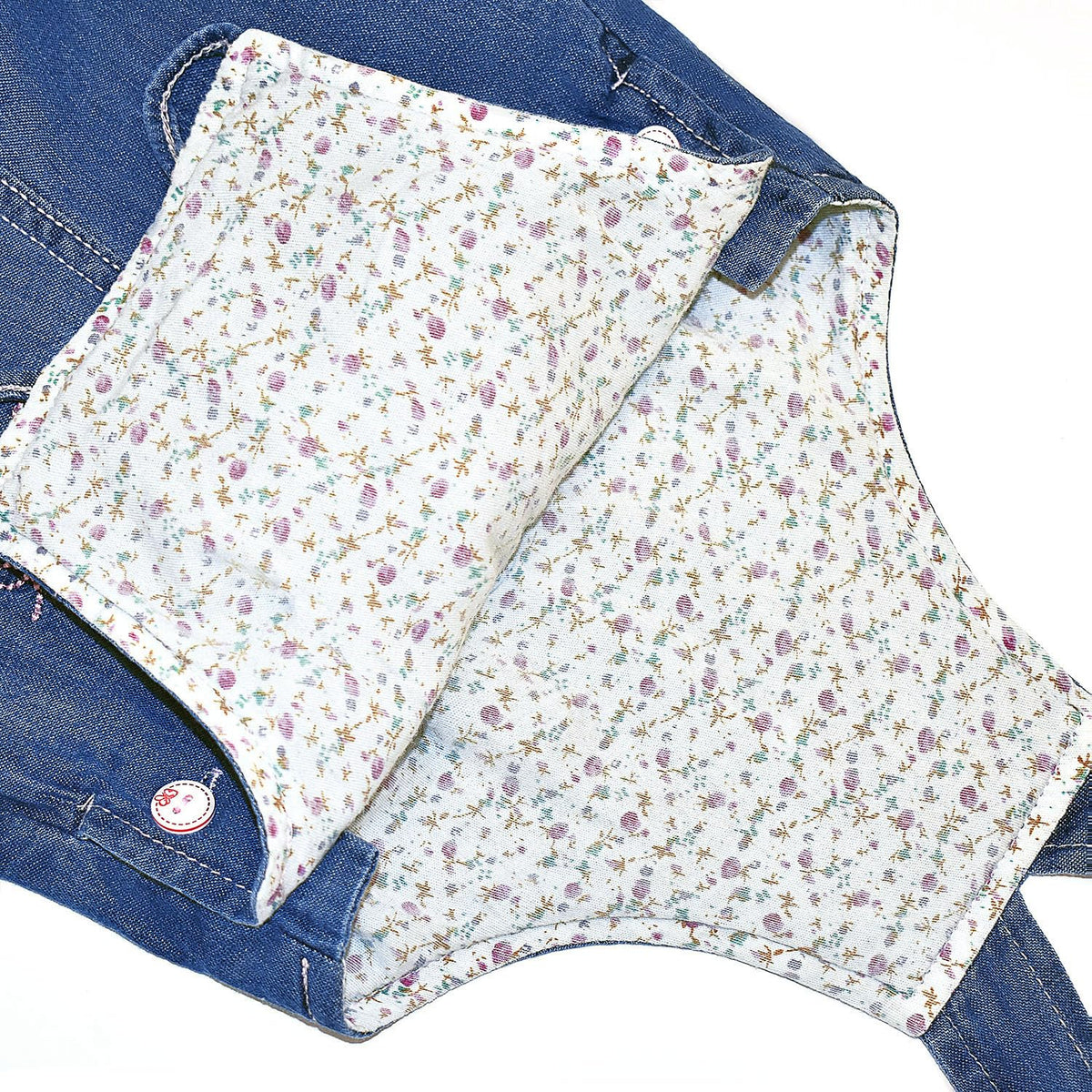 Overol Peto de Mezclilla Peacolate | Mariposas 3D + Texto Butterfly + Vol. Denim | Niña/Bebé (3M-3A)