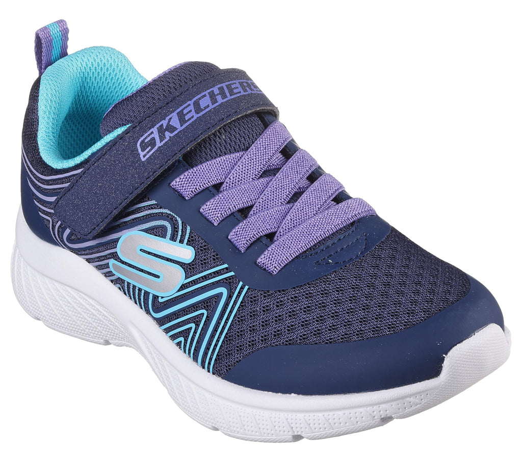 Skechers - Tenis Deportivos Girls' Microspec Advance con Cierre Adaptable y Lavables para Niña (Azul/Turquesa) (Talla 27 - 36)
