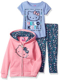Conjunto Hello Kitty para Niña – Sudadera con Capucha, Camiseta y Leggings (Rosa y Azul)creamele una descripcion a este.